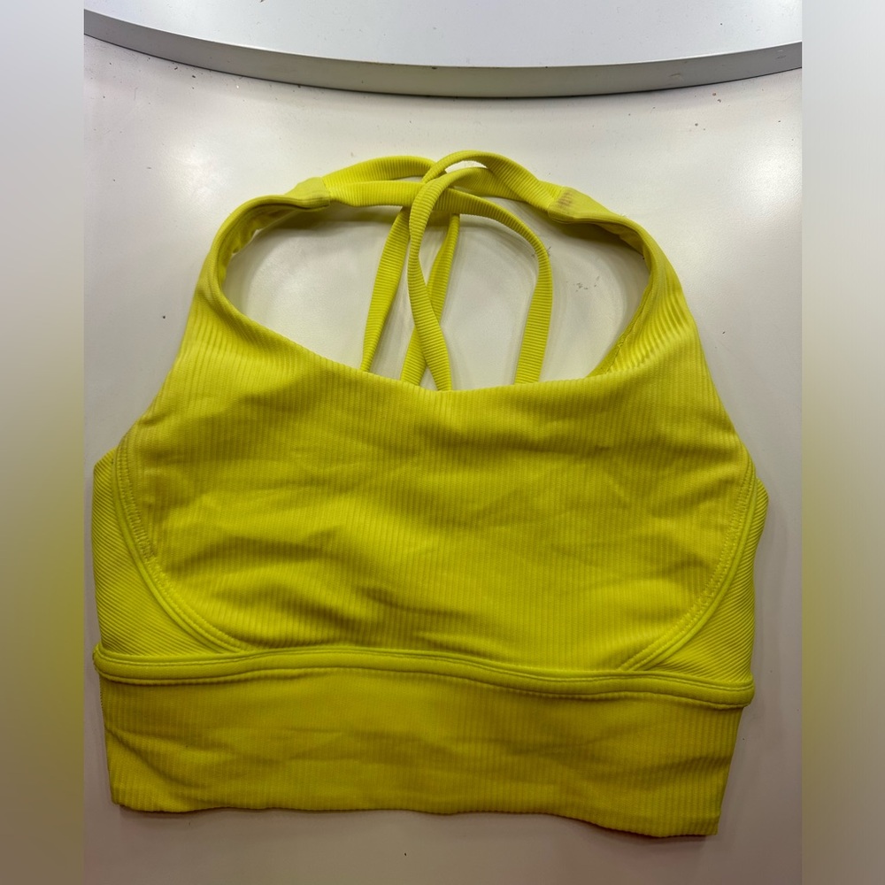 Lululemon yellow ribbed bra size 4